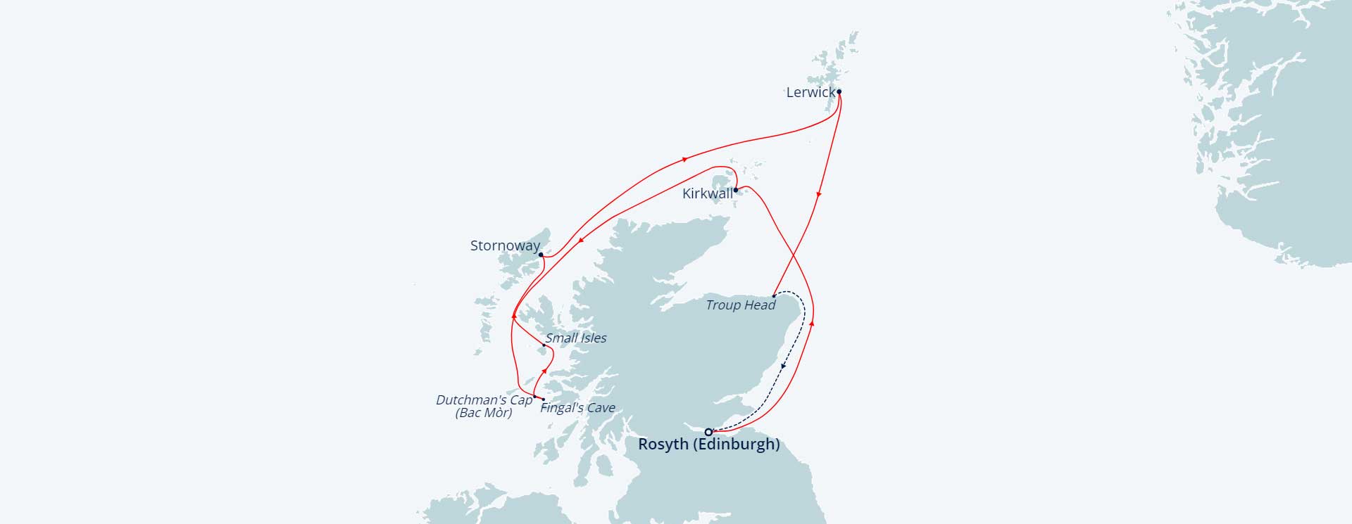 Itinerary map for Scenic Isles of Scotland