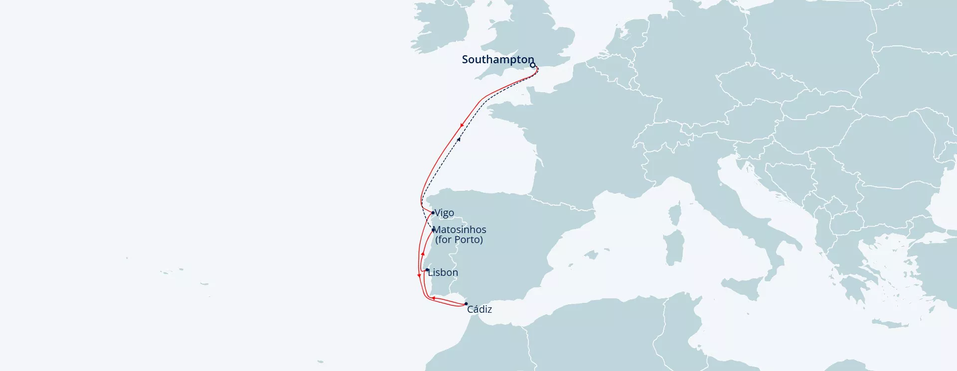 Itinerary map for A Taste of Spain and Portugal